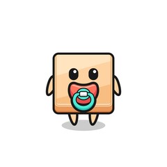 Fototapeta premium baby pizza box cartoon character with pacifier