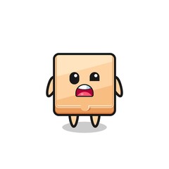 the shocked face of the cute pizza box mascot