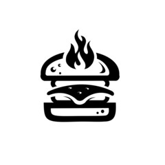 hot burger logo, perfect for your burger business logo or as an illustration