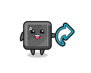 cute keyboard button hold social media share symbol