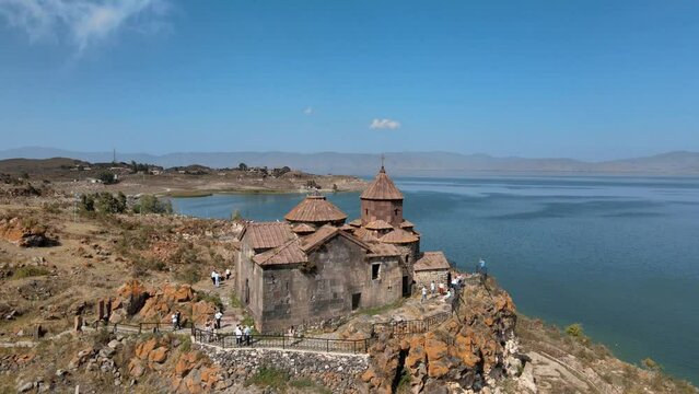 "Hayravanq" Church on a hill, near the shore of Lake "Sevan"