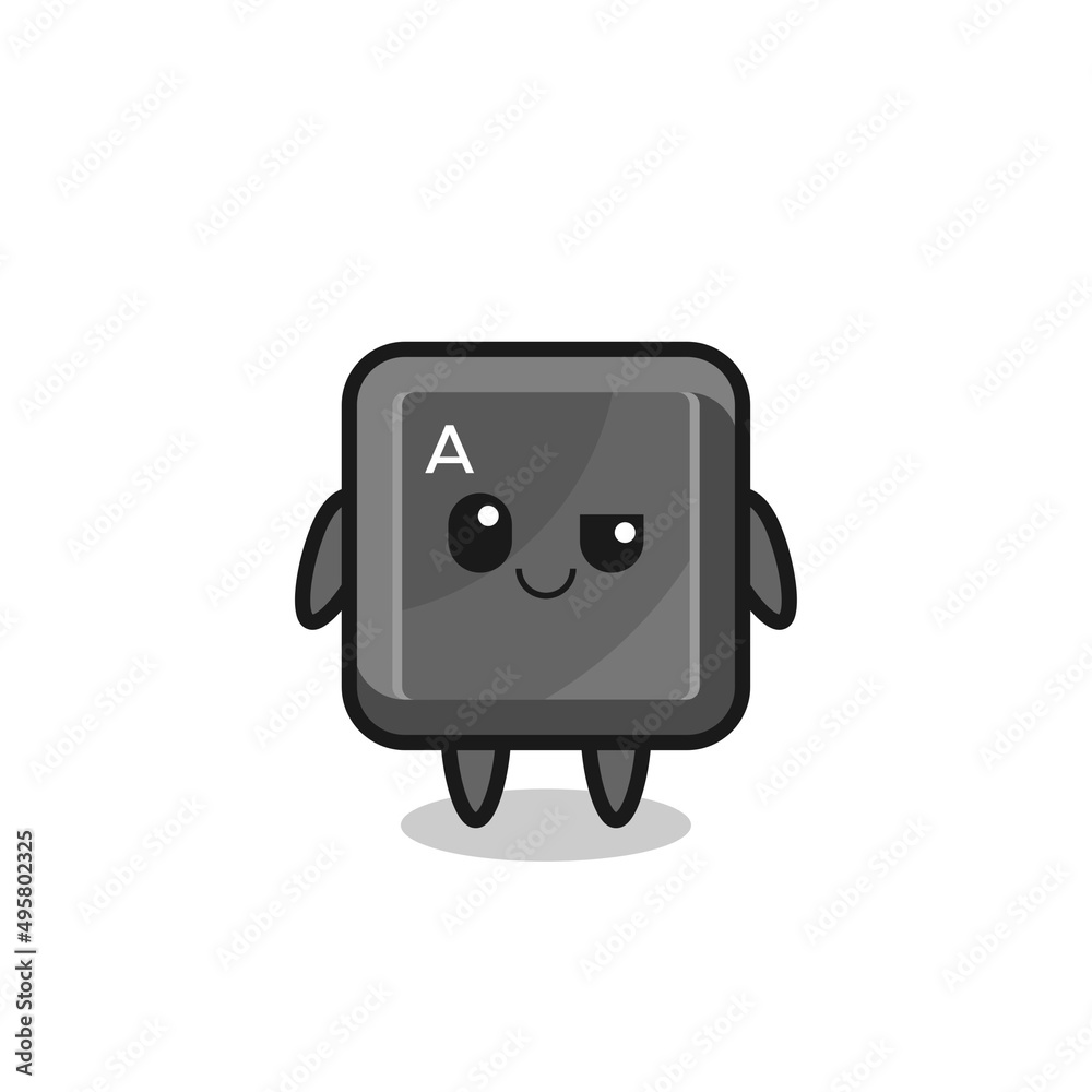 Poster keyboard button cartoon with an arrogant expression