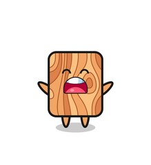 Obraz premium cute plank wood mascot with a yawn expression