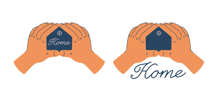 Hands in the shape of a house. Idea for a logo