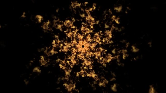 Gold dust particles fly in slow motion in the air lingering slowly. Dust Particles Background Bokeh Lights Background on Black Background 4k Footage Snow Particles Background.	