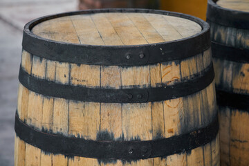 Oak wood barrels for tequila maturation