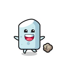 the happy chalk cartoon with running pose