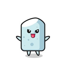 naughty chalk character in mocking pose