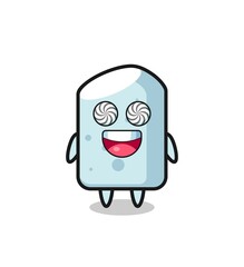 cute chalk character with hypnotized eyes