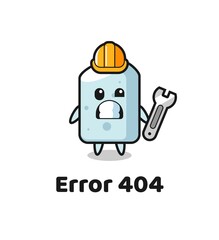 error 404 with the cute chalk mascot