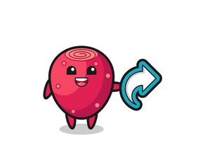 cute prickly pear hold social media share symbol