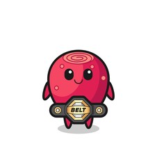 the MMA fighter prickly pear mascot with a belt