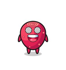 cute prickly pear character with hypnotized eyes