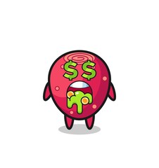prickly pear character with an expression of crazy about money