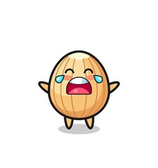 the illustration of crying almond cute baby