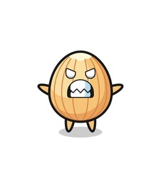 wrathful expression of the almond mascot character