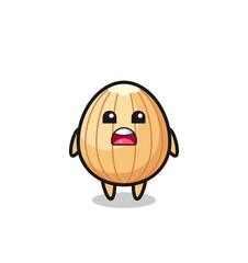 almond illustration with apologizing expression, saying I am sorry