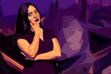 Naklejka premium una noche fuera del hotel de la playa