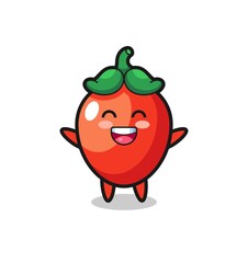 happy baby chili pepper cartoon character