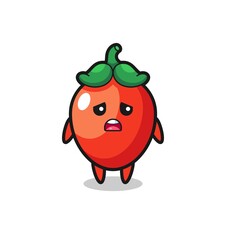 disappointed expression of the chili pepper cartoon