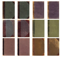 Fototapeta premium Blank old book covers. Set of vintage textures. Rough faded surface. Perfect for background and retro style design. Empty place for text.