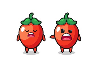 illustration of the argue between two cute chili pepper characters