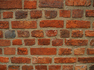 Old wall made of bricks of various sizes. Background for design.   