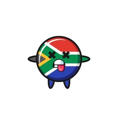 character of the cute south africa flag with dead pose