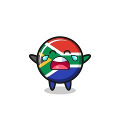 Fototapeta premium the illustration of crying south africa flag cute baby