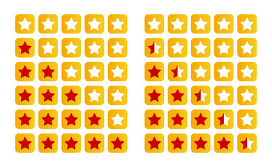 Fototapeta premium Five Stars Modern Rating Vector Icon. 5 Golden Stars Rating. Customer Feedback Ranking System.