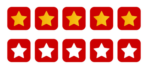 Five Stars Modern Rating Vector Icon. 5 Stars Rating. Customer Feedback Ranking System.