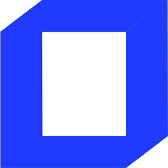 blank white box on blue