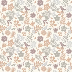 Ruhiges nahtloses Muster des neugeborenen minimalen Vogels. Geschlechtsneutraler Baby-Kinderzimmer-Dekor-Hintergrund. Scandi-Stil Skizze Tapete Hintergrundkachel oder Kleinkind inklusive Bekleidungsmode. © Limolida Studio