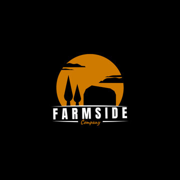 Farm vintage logo design template