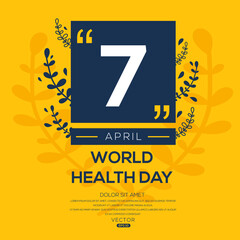 Creative design for (World Health Day), 7 April, Vector illustration.