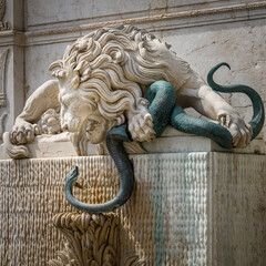 Lion and Snake statue