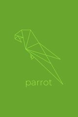 Obraz premium Bird origami. Abstract line art bird logo design. Animal origami. Animal line art.Pet shop outline illustration. Vector illustration