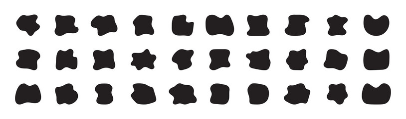 Random abstract liquid in black design. Shape style design fluid vector illustration set.