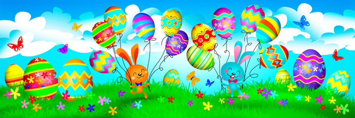 Funny Easter bunny. Happy Easter holiday concept. 3d illustration
