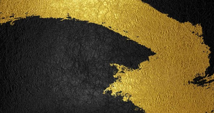 Animation of golden patterns gradually being drawn on black Japanese paper