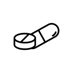 Capsule medicine icon. suitable for health symbol. line icon style. simple design editable. Design template vector