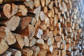 Wood timber, Stacked wood logs.