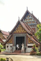 Fototapeta premium Outside of the main chapel of Nong Bua temple, Nan province, THAILAND.