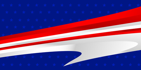 Red, white and blue background with star