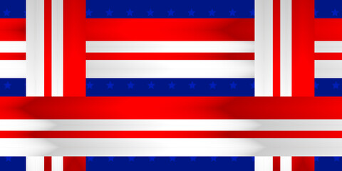 Red, white and blue background with star