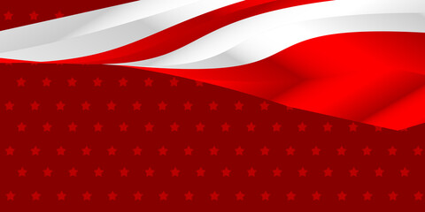Abstract red and white background with star