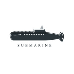 illustration of submarine, vector art.