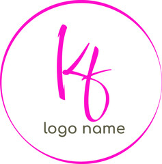 K F Initial handwriting logo