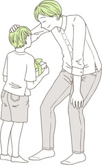 父の日にお父さんへプレゼントを渡す男の子