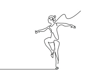 Fototapeta premium one ballerina dance woman scene full body line